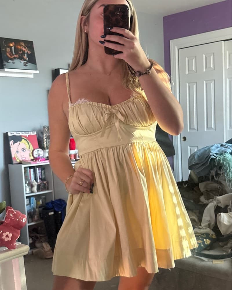 For Love And Lemons Yellow Spring Dress  - Image 1