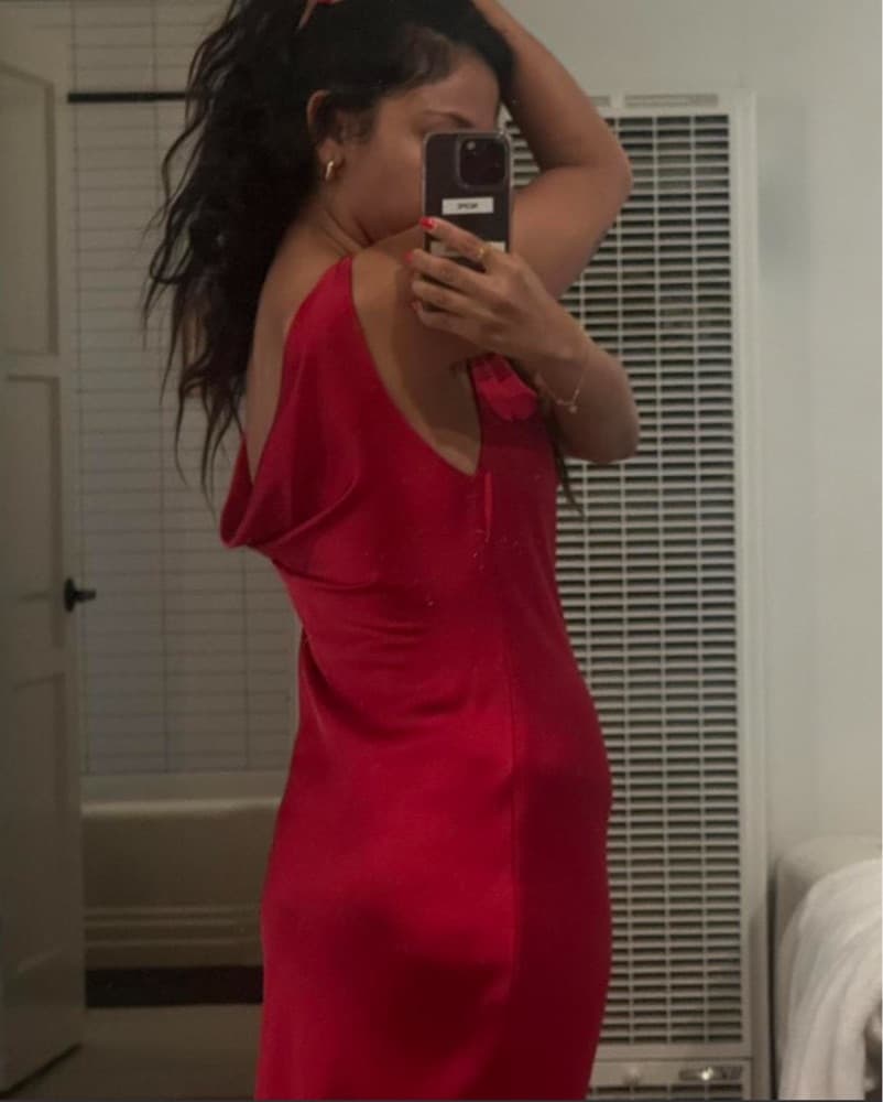 Red Silk Maxi Gown  - Image 4