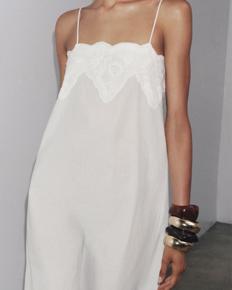 ZARA ZW Collection Embroided Strap dress - Image 1