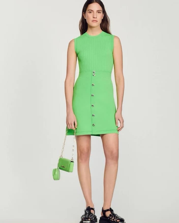 Sandro Green Knit Dress - Image 2