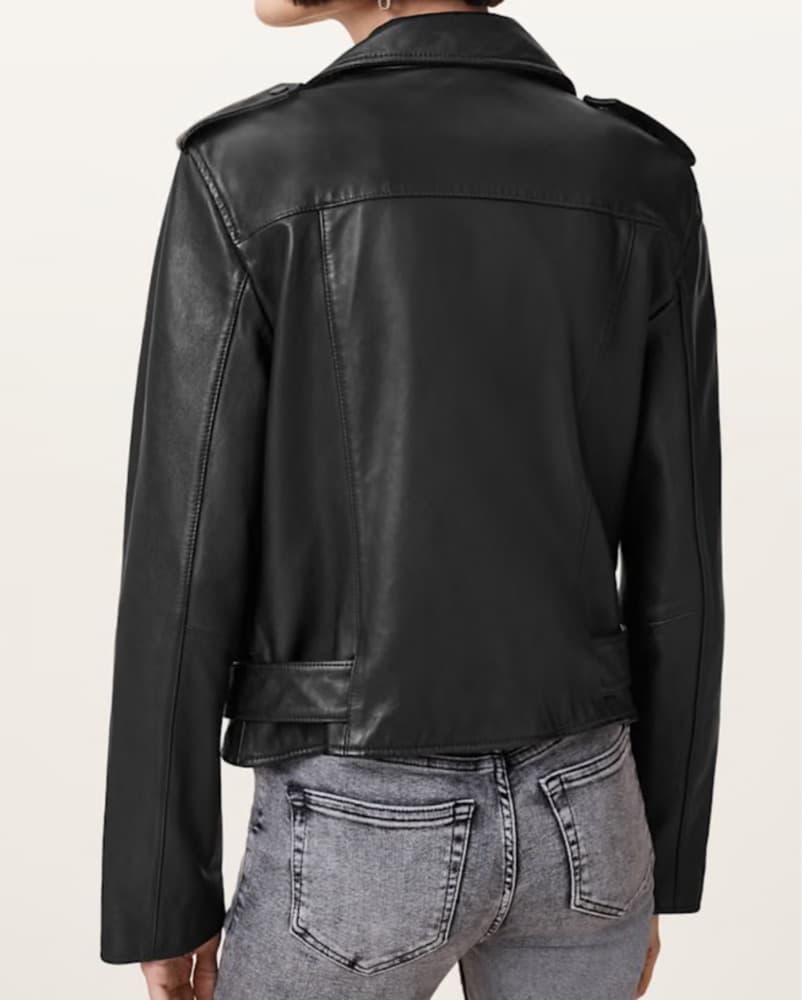 Allsaints Biker Leather Jacket Size 4 - Image 4