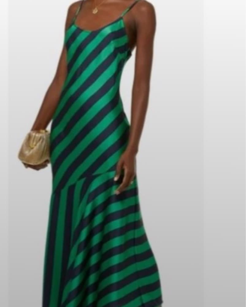Staud Striped Silk Formal Dress  - Image 4