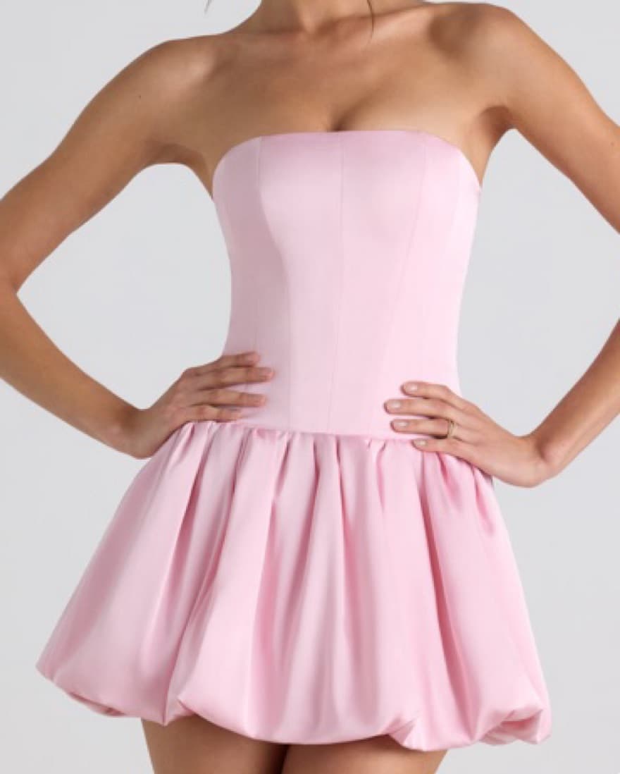 Oh Polly Pink Bubble Hem Mini Dress - Image 2