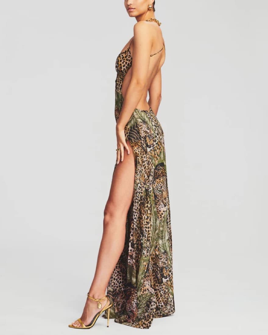 Retrofete Leopard Maxi Dress - Image 5