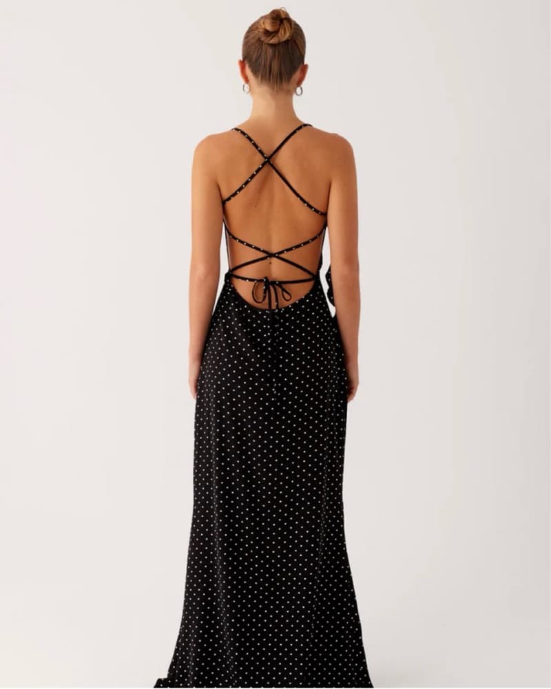 Black & White Polka Dot Maxi Dress NEW - Image 5