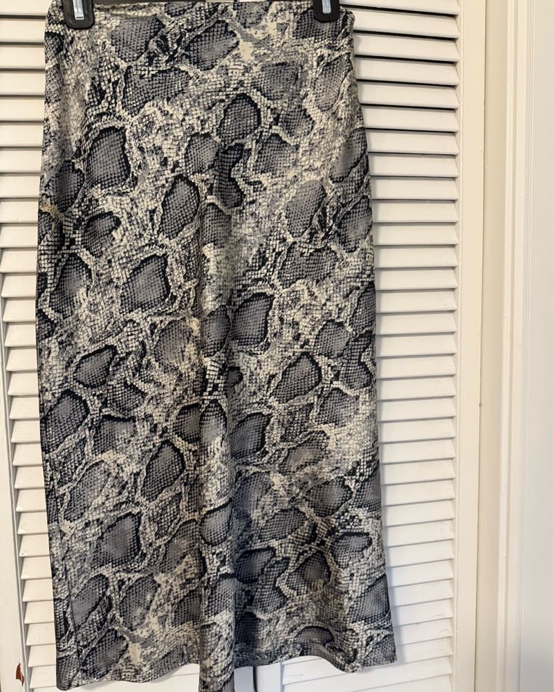 Silk snakeskin midi slip skirt  - Image 5