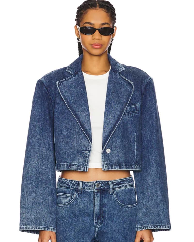 Trendy Denim Crop Jacket Weworewhat - Image 3