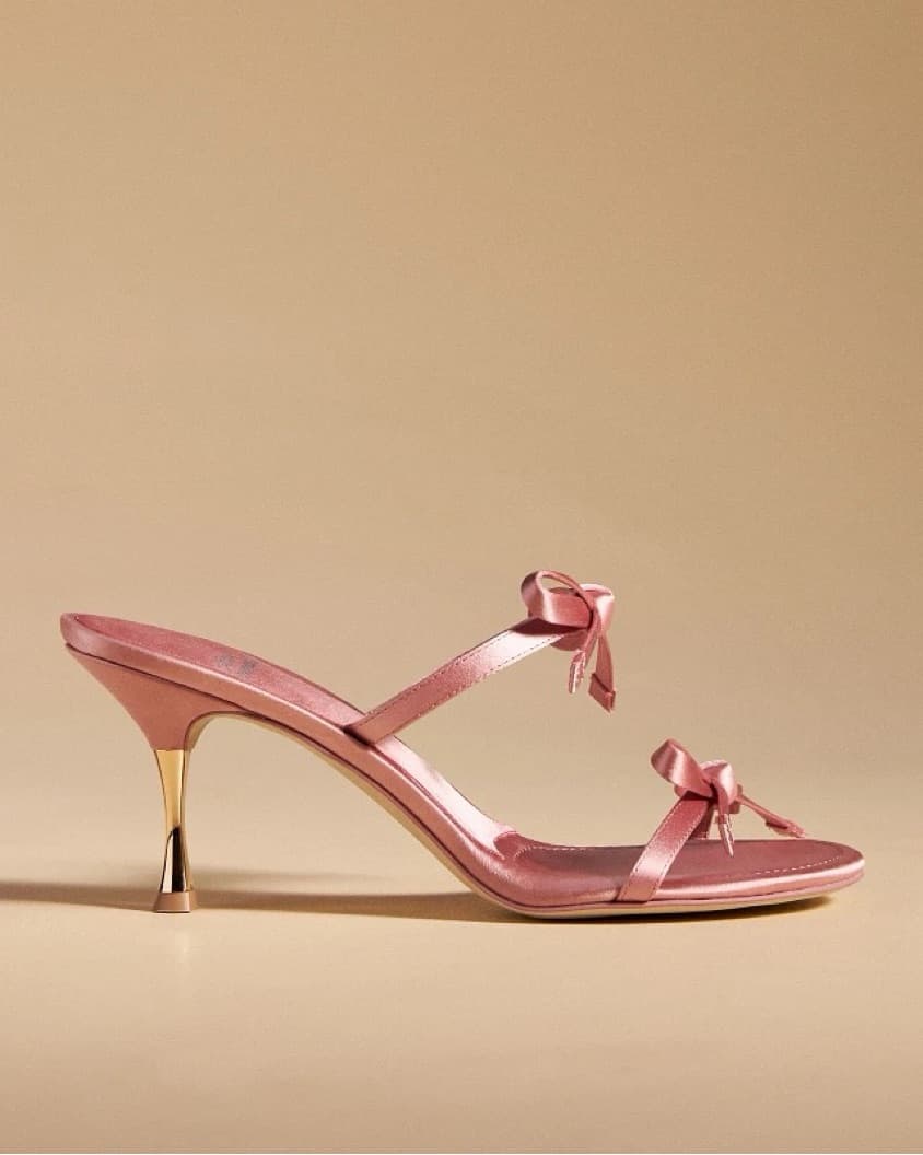 Sold Out Pink Satin Bow Heels  - Image 2