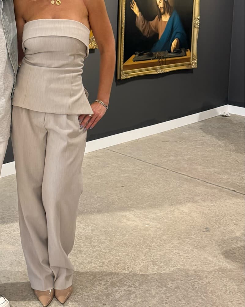 Elegant Strapless Top Matching Pants - Image 2