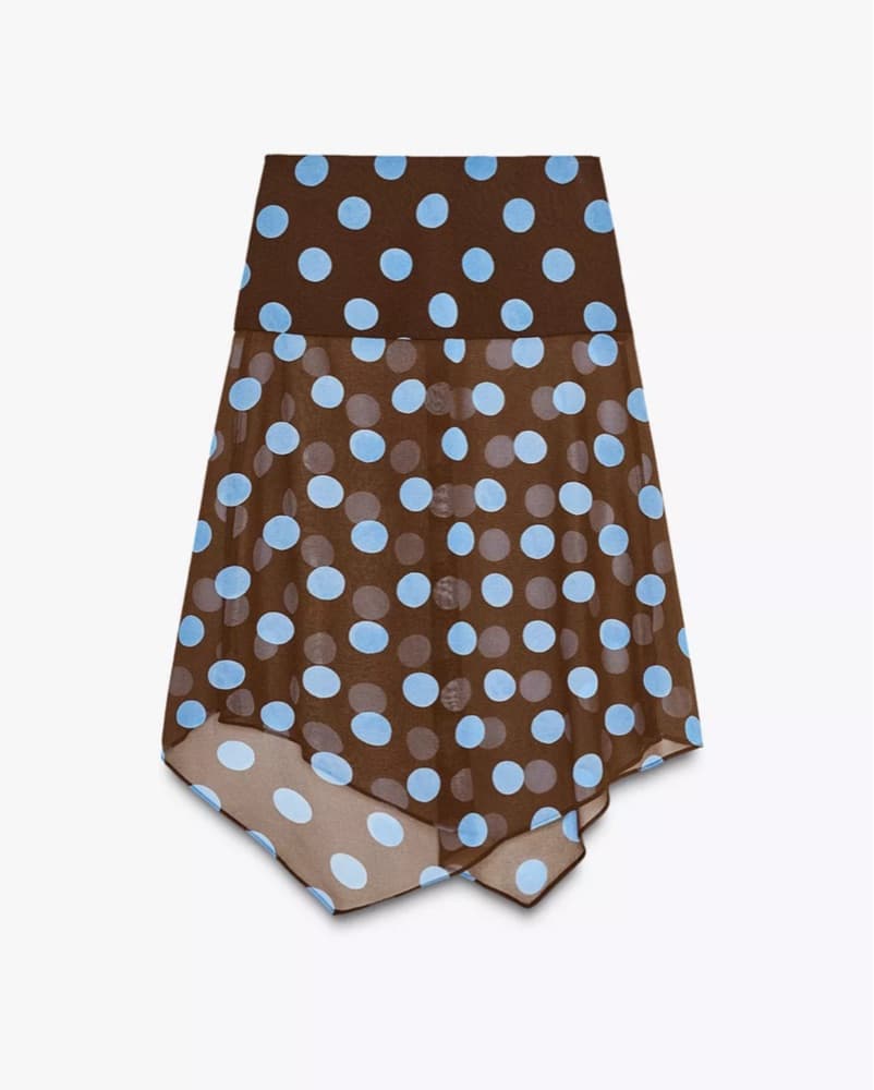 Polka Dot Asymmetric Skirt  - Image 4