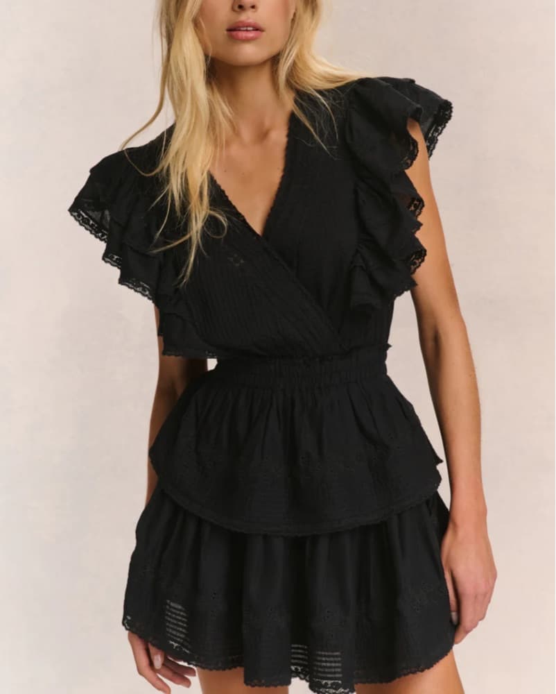 LoveShackFancy Gwen Ruffle Mini Dress - Image 1