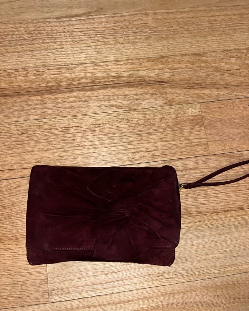 Velvet Dark Purple Clutch - Image 1
