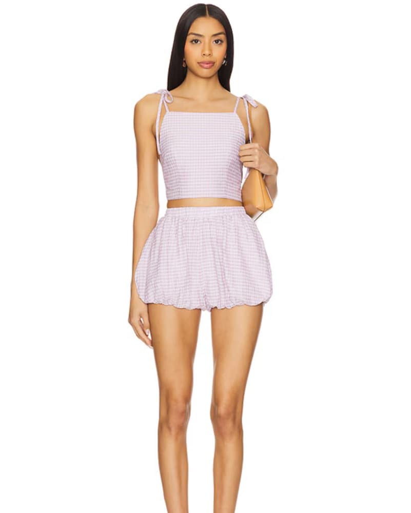 Gingham Top and Shorts Set - Image 1