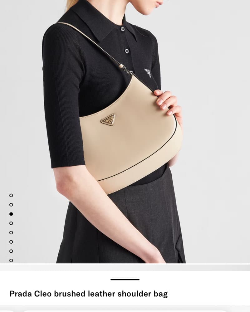 Prada Cleo Brushed Leather Shoulder Bag - Image 2