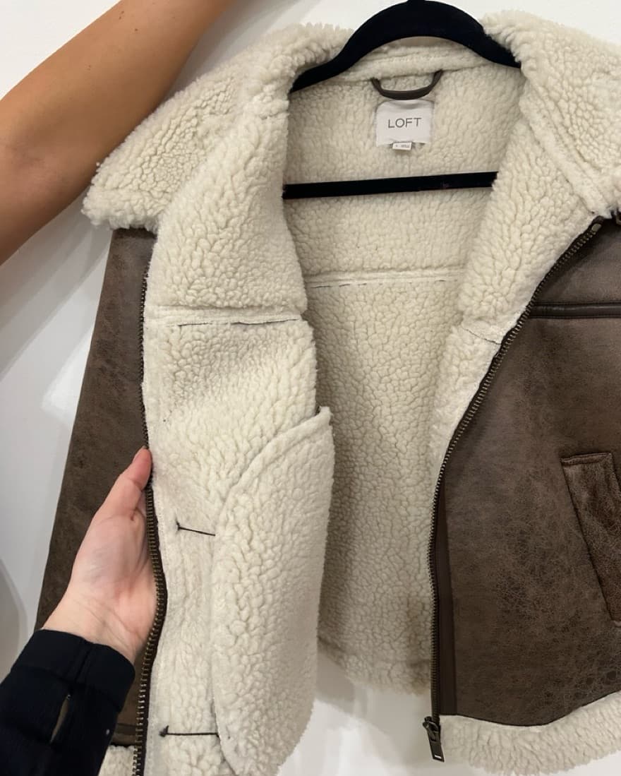 Faux Suede Sherpa Coat - Image 6