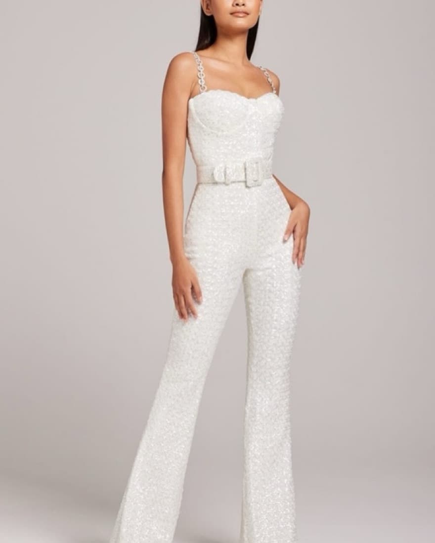 Nadine Merabi Lucinda White Jumpsuit S - Image 1