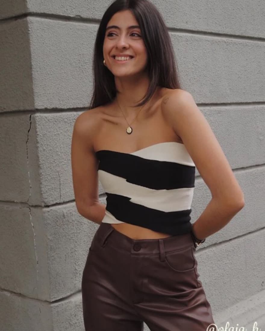 Patchwork Zip Up Tube Top - Image 5