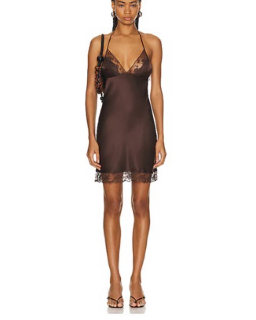 SIR Brown Halter Mini Dress - Image 2