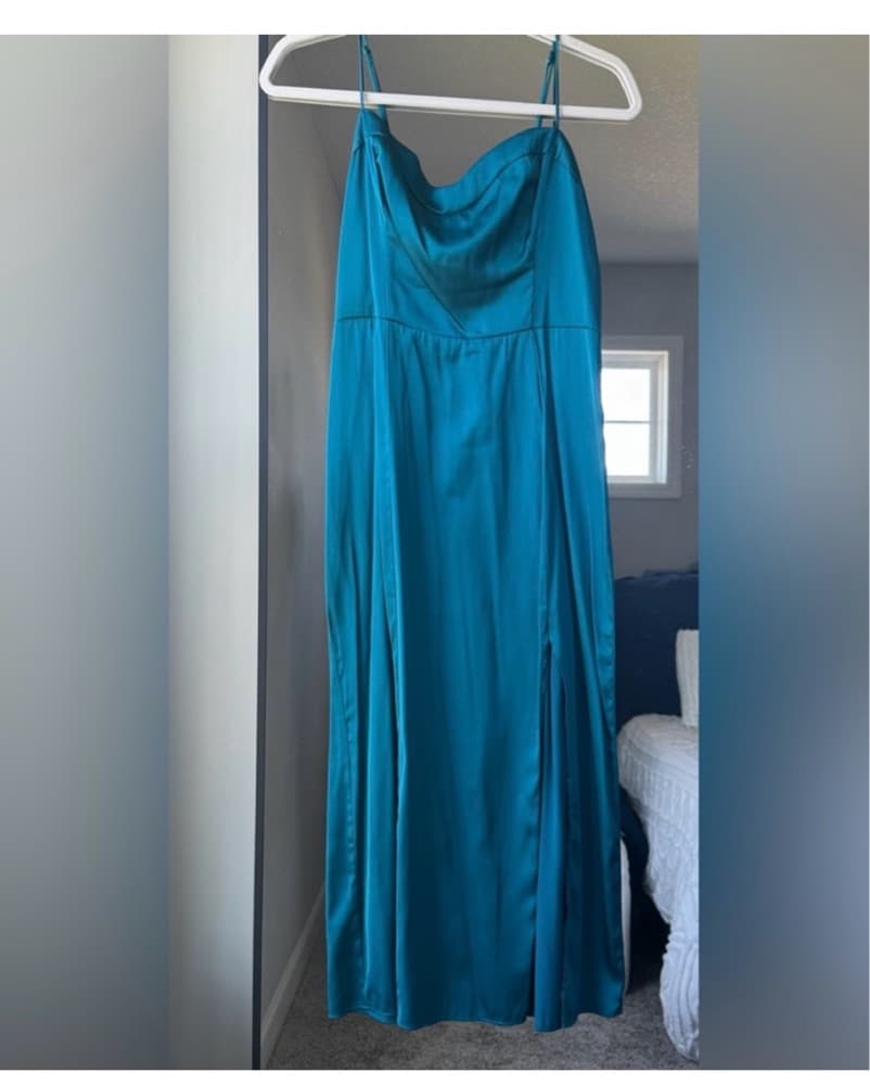 Teal Abercrombie Midi Dress  - Image 3