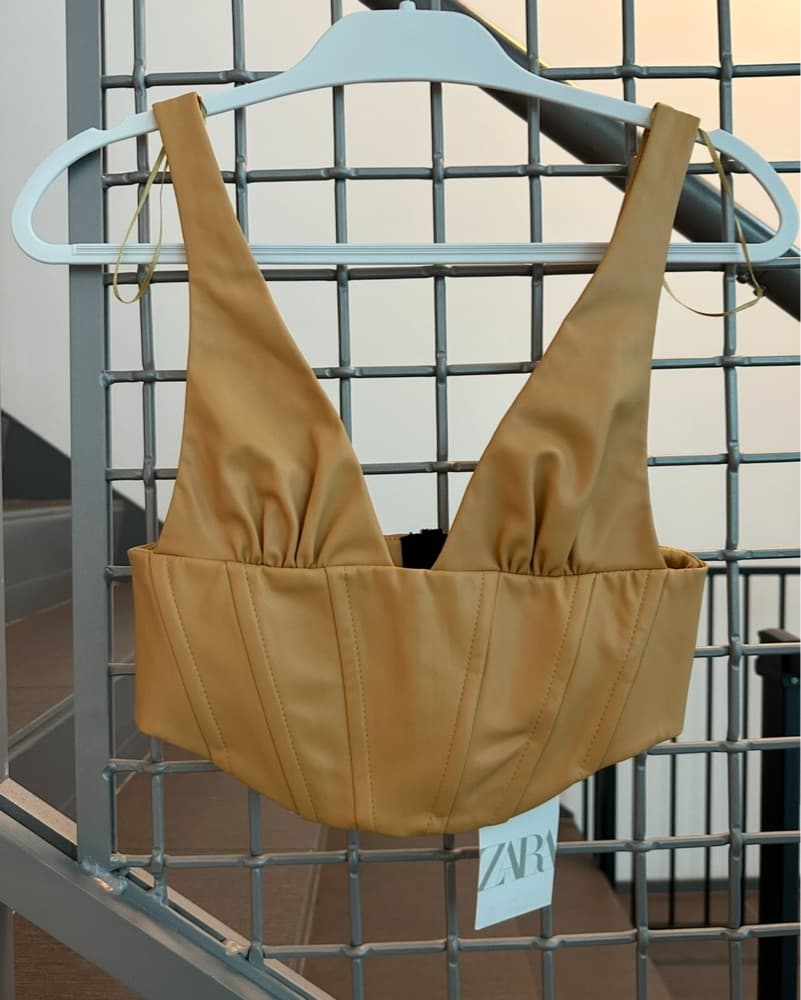 Zara Faux Leather Corset Top - Image 6