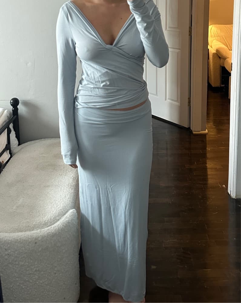 Line By K Skirt Set Powder Blue - Image 1