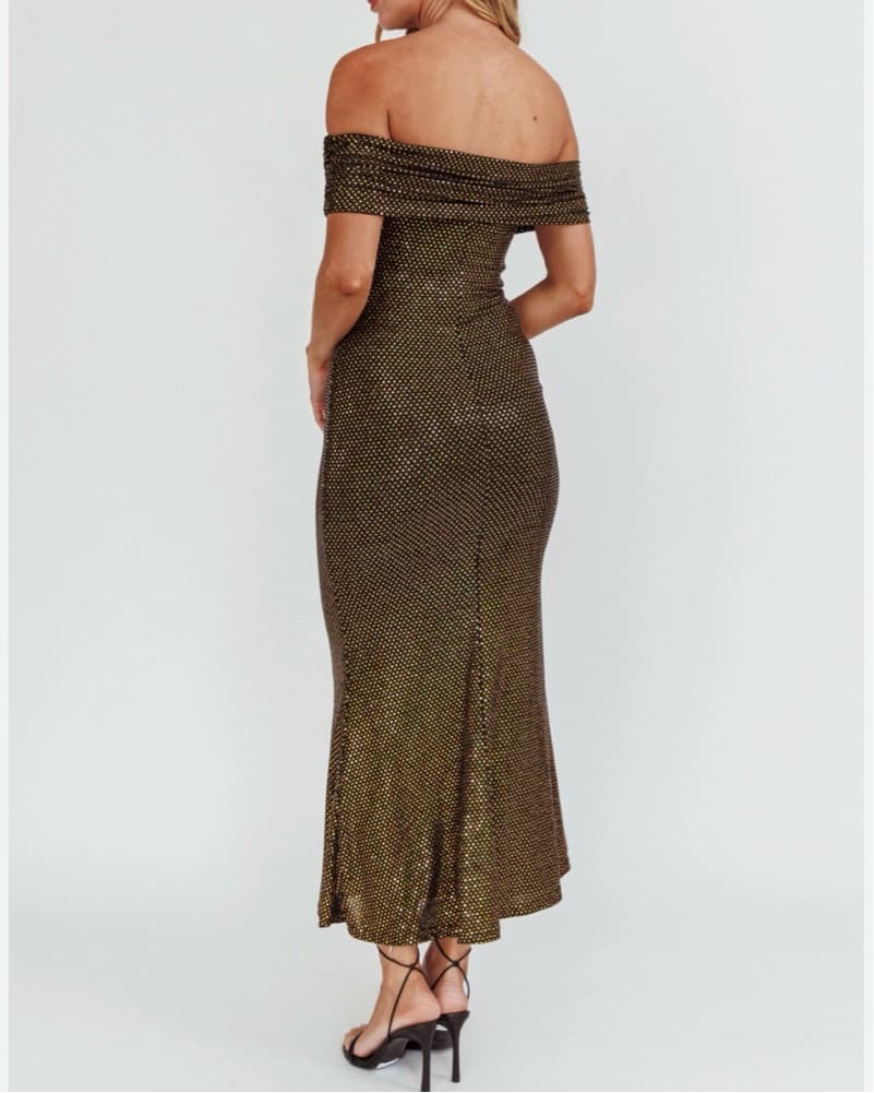 Selfie Leslie Black/Gold Dress - Image 4