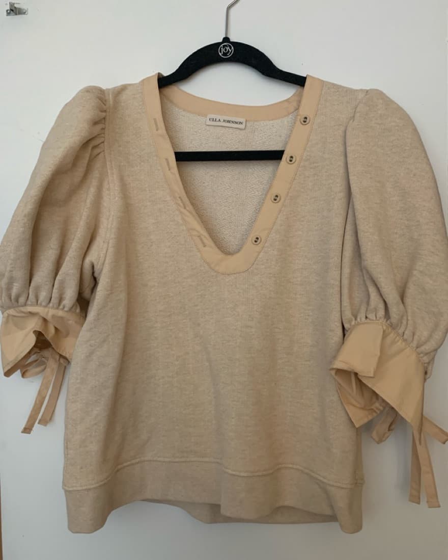 Ulla Johnson Bess Poplin Trim Sweater - Image 4