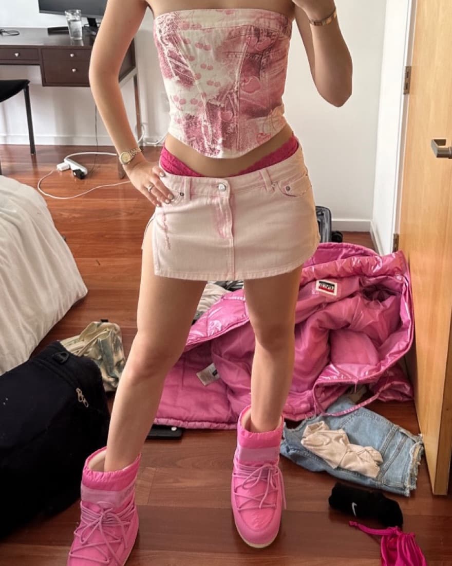 Jaded London Jean Corset Top Pink - Image 2