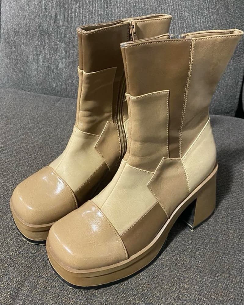 Splash 90s Y2K Patchwork Boots - Image 1