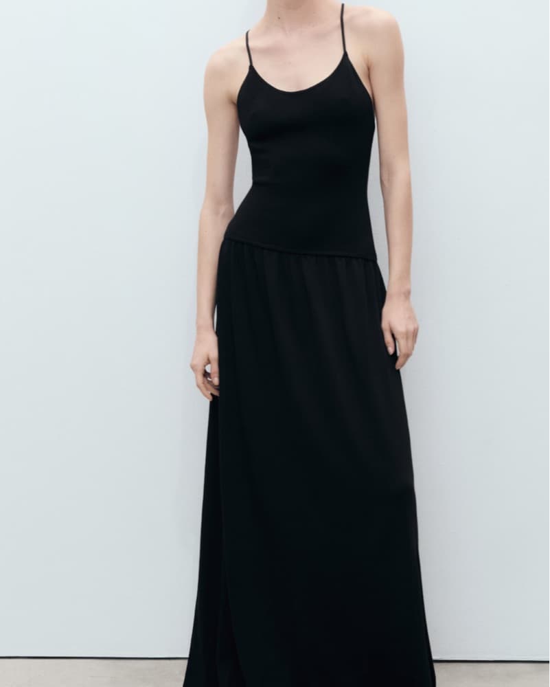 Mango Black Cross Back Maxi Dress - Image 1