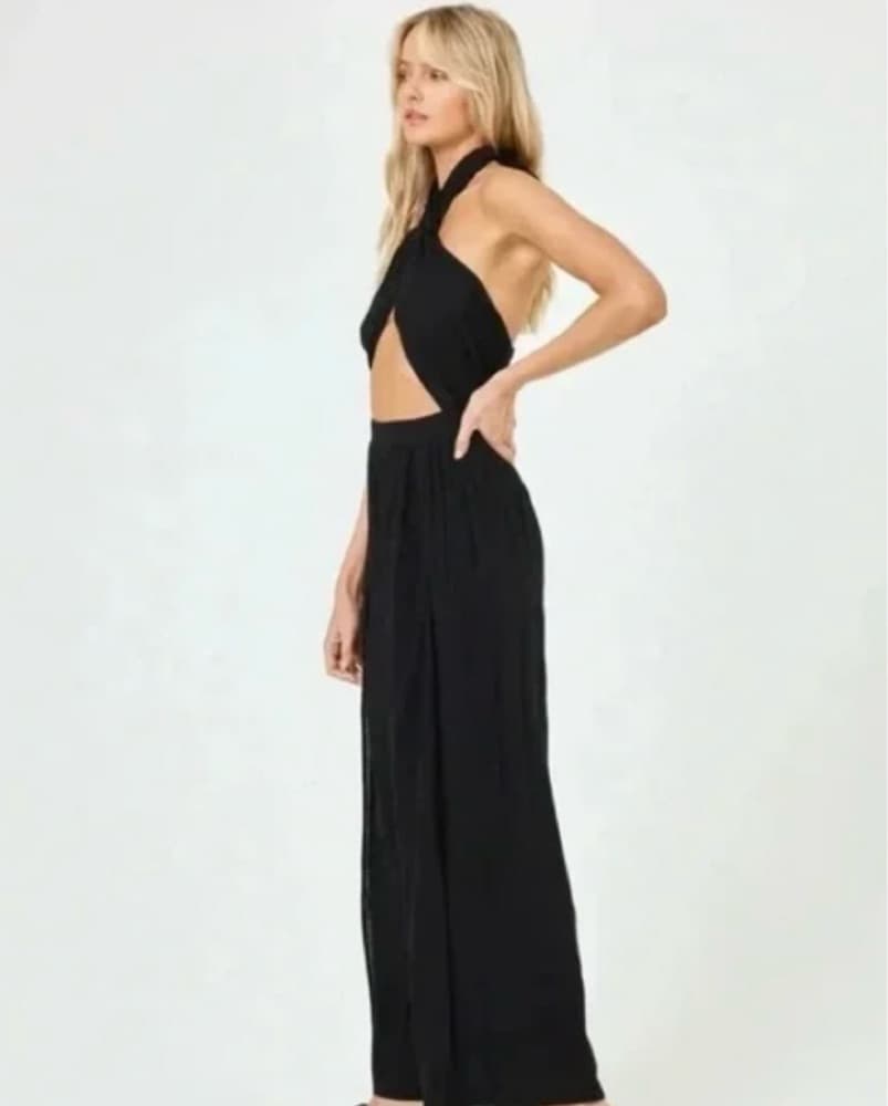 Black Jumpsuit with Front Cutout - Image 5