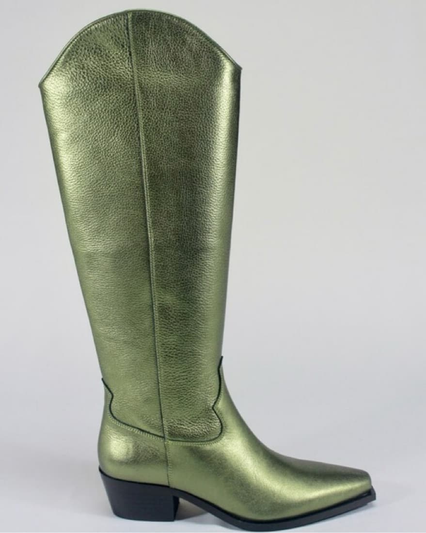 Feners Metallic Olive Green Boot - Image 1