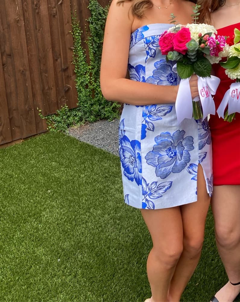 Vibrant Floral Strapless Mini Dress - Image 2