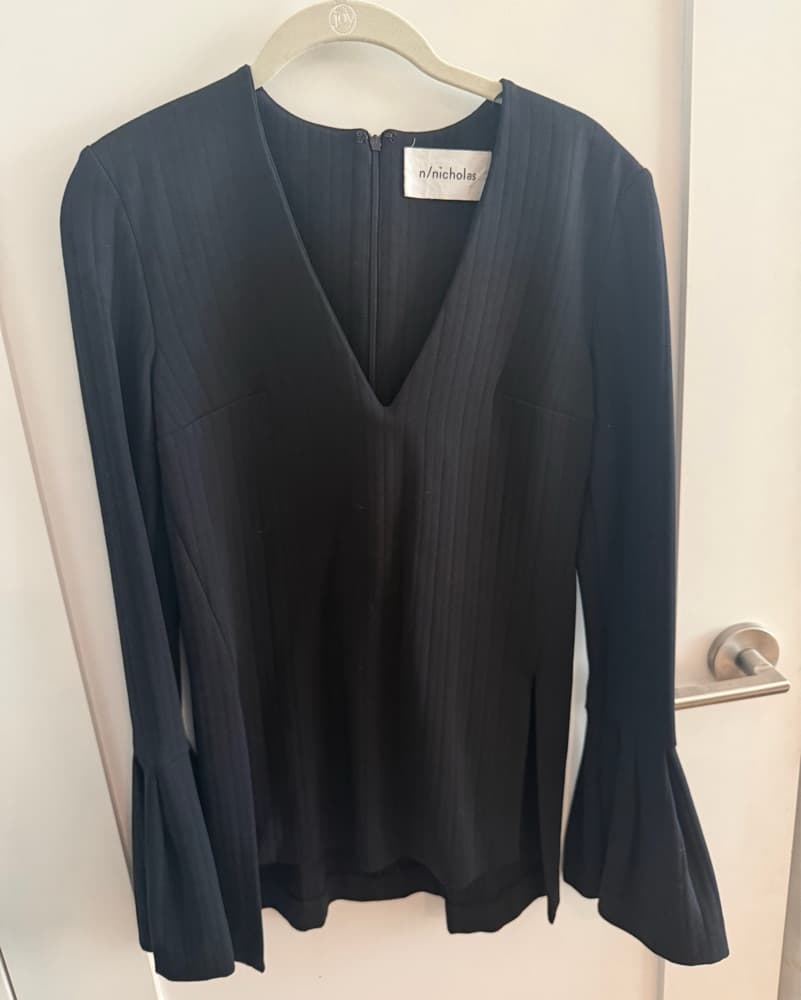 Elegant Black Bell Sleeve Top - Image 4
