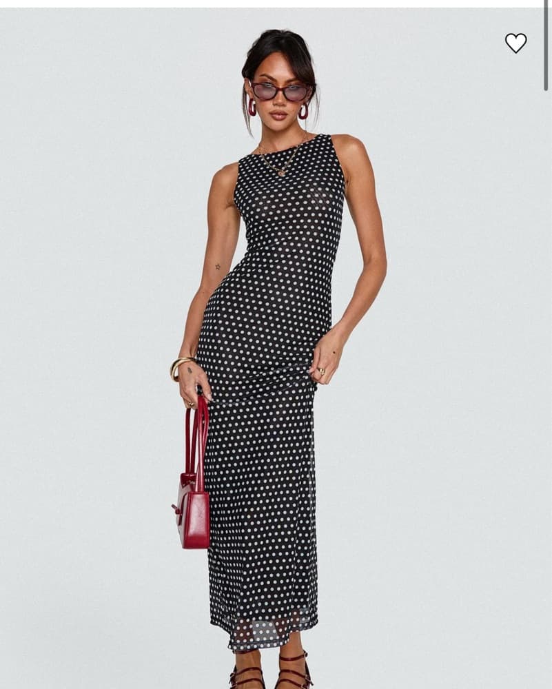 Mesh Polka Dot Maxi Dress - Image 4