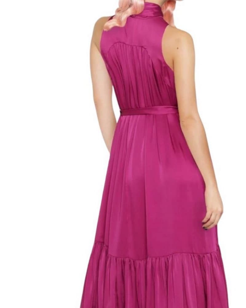 Zimmermann Magenta Tie-Neck Maxi Dress - Image 4