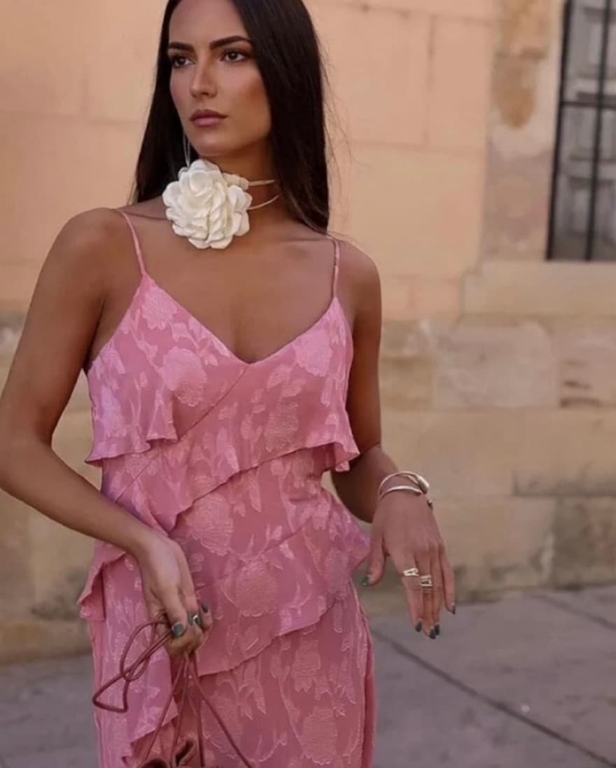 Pink Ruffled Dress - Image 2