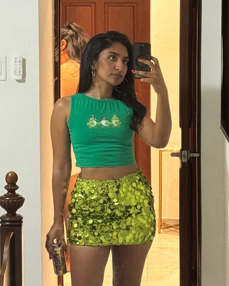 Vibrant Sequin Mini Skirt Set - Image 1