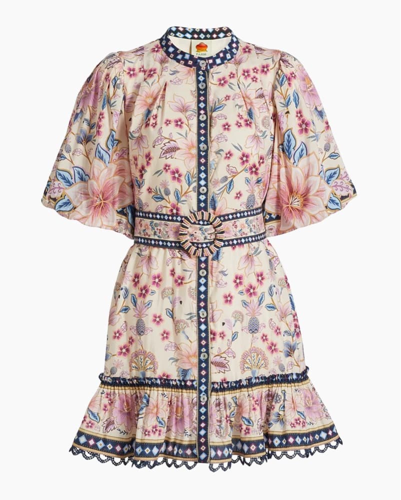 Farm Rio Superbloom Cream Mini Dresss - Image 3