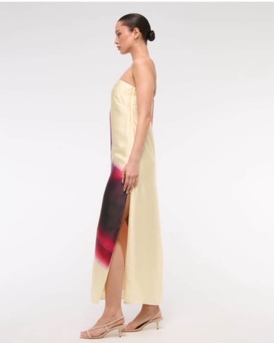 A&F Floral Strapless Satin Slip Dress - Image 4