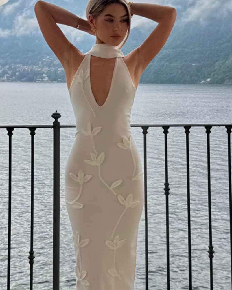 Wynn Floral Knit Midi Dress From Meshki - Image 1