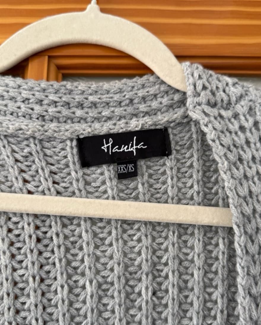 Hanifa Miya Knit Gray Cardigan Duster - Image 3