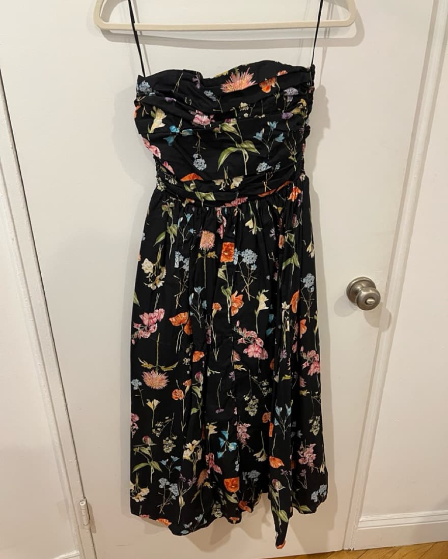 Floral Strapless Midi Dress - Image 3