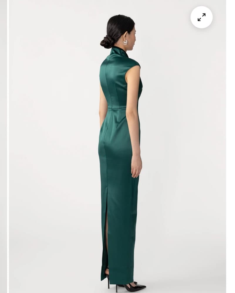 Emerald Satin Gown - Image 3