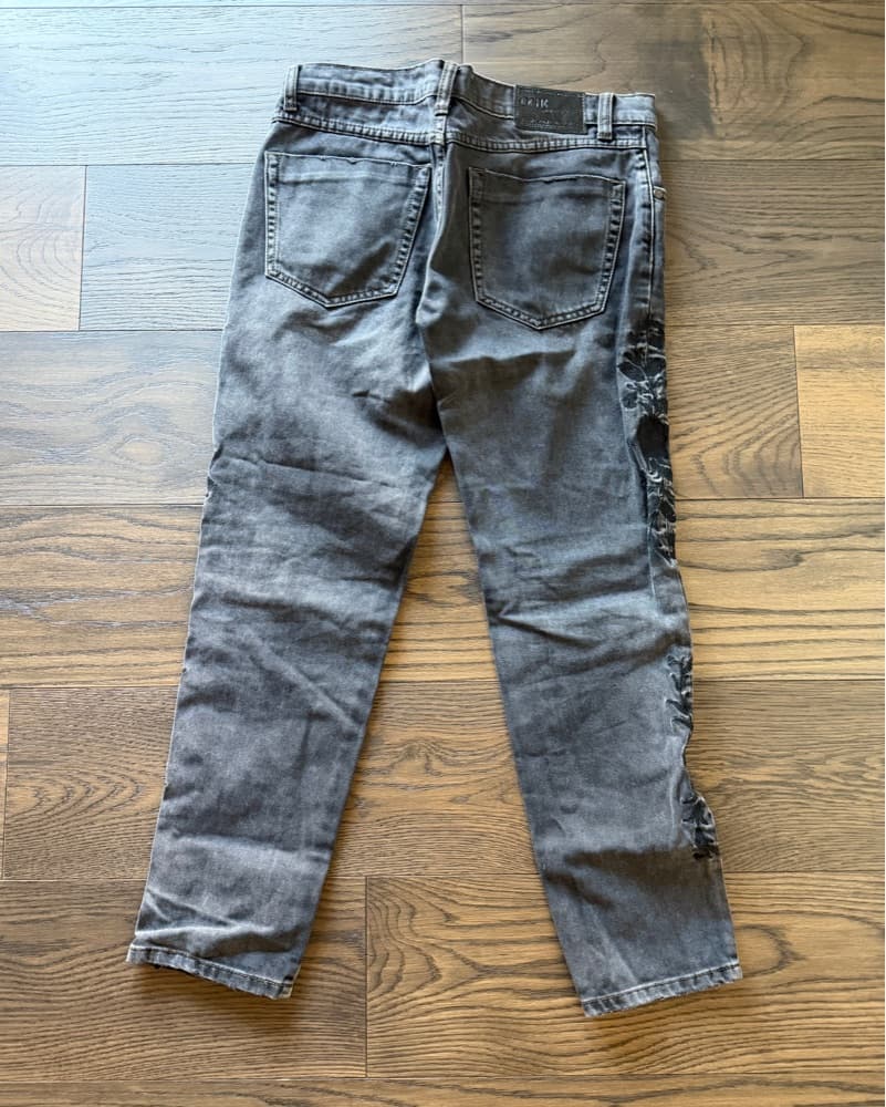 Vintage Floral Denim Jeans - Image 3