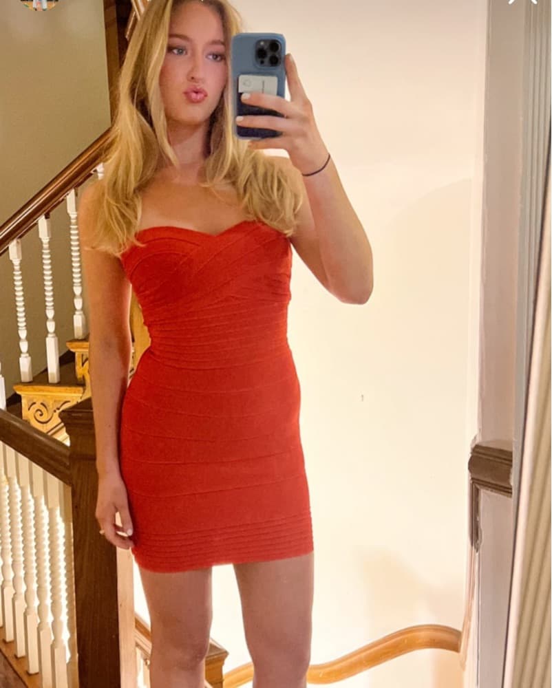 Red Herve Leger Dress - Image 1