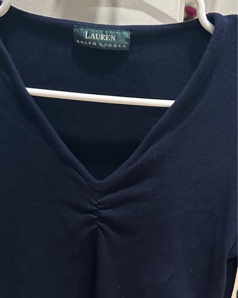 Vintage Ralph Lauren Navy Sweater Top - Image 2