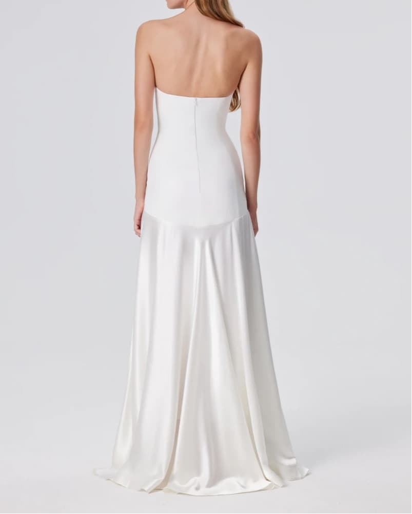 Strapless Satin Bridal Gown - Image 4