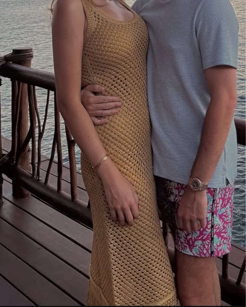Gold Simon Miller Fringe Crochet dress - Image 2