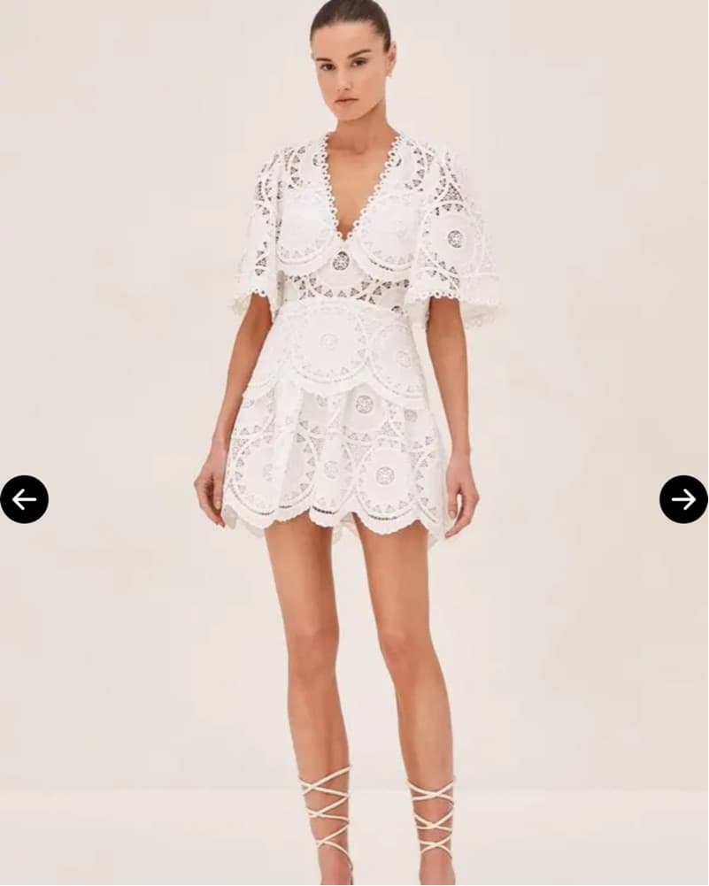 Elegant White Lace Mini Dress - Image 3